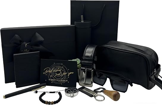 DAYUMKOU 16 Pack Gift Sets for Men, Practical Items Gift Basket for Men Include Pen Bracelet Keychain, All-in-One Set for Dad Husband Boyfriend Colleague Anniversary