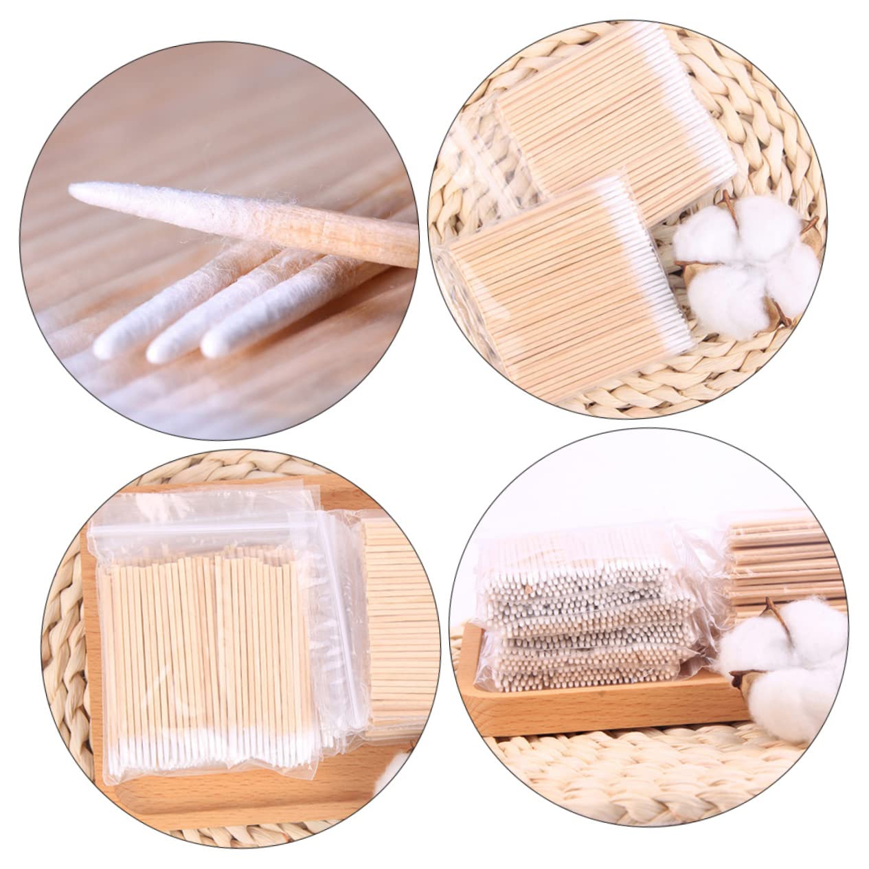 FOMIYES 1000pcs Makeup Cotton Swabs Cotton Buds Eyelash Cleaning Rods for Daily Use Travel Beauty Shop