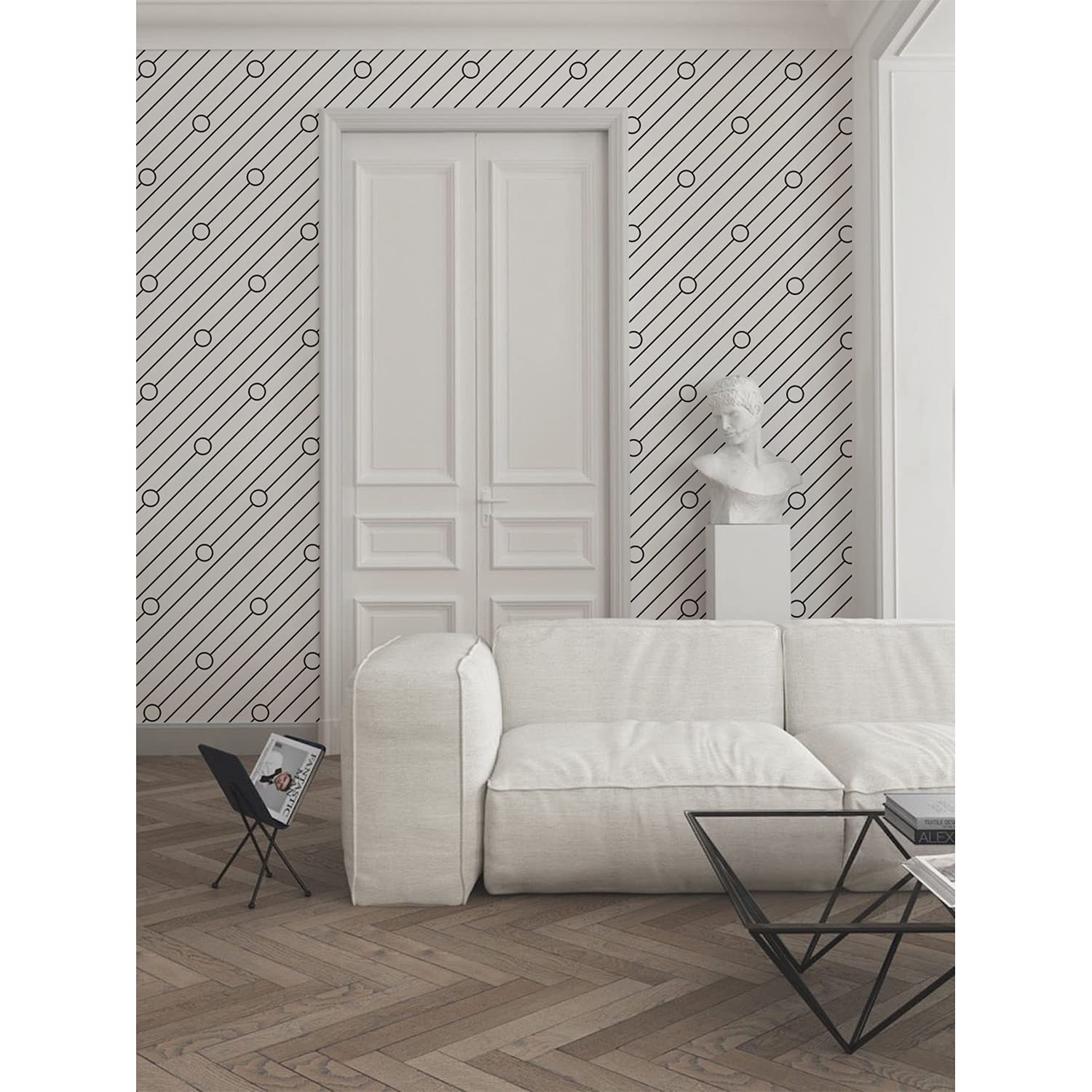Papier Peint Géométrique Salon et Cuisine : Ambiance Douce à Cercles