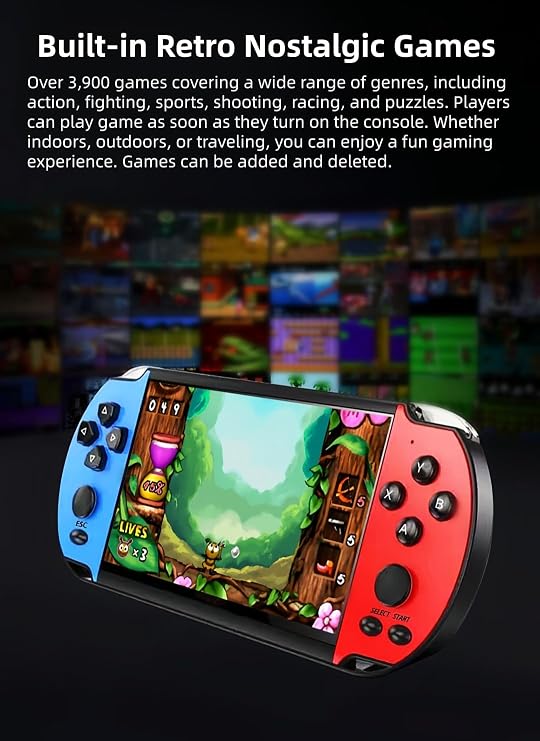 5.1 inch Handheld Game Console Supports Multiple Retro Simulators Video/Music/E-book/Recorder/TV Output Indoor/Outdoor/Travel leisure Portable Electronic Game Birthday