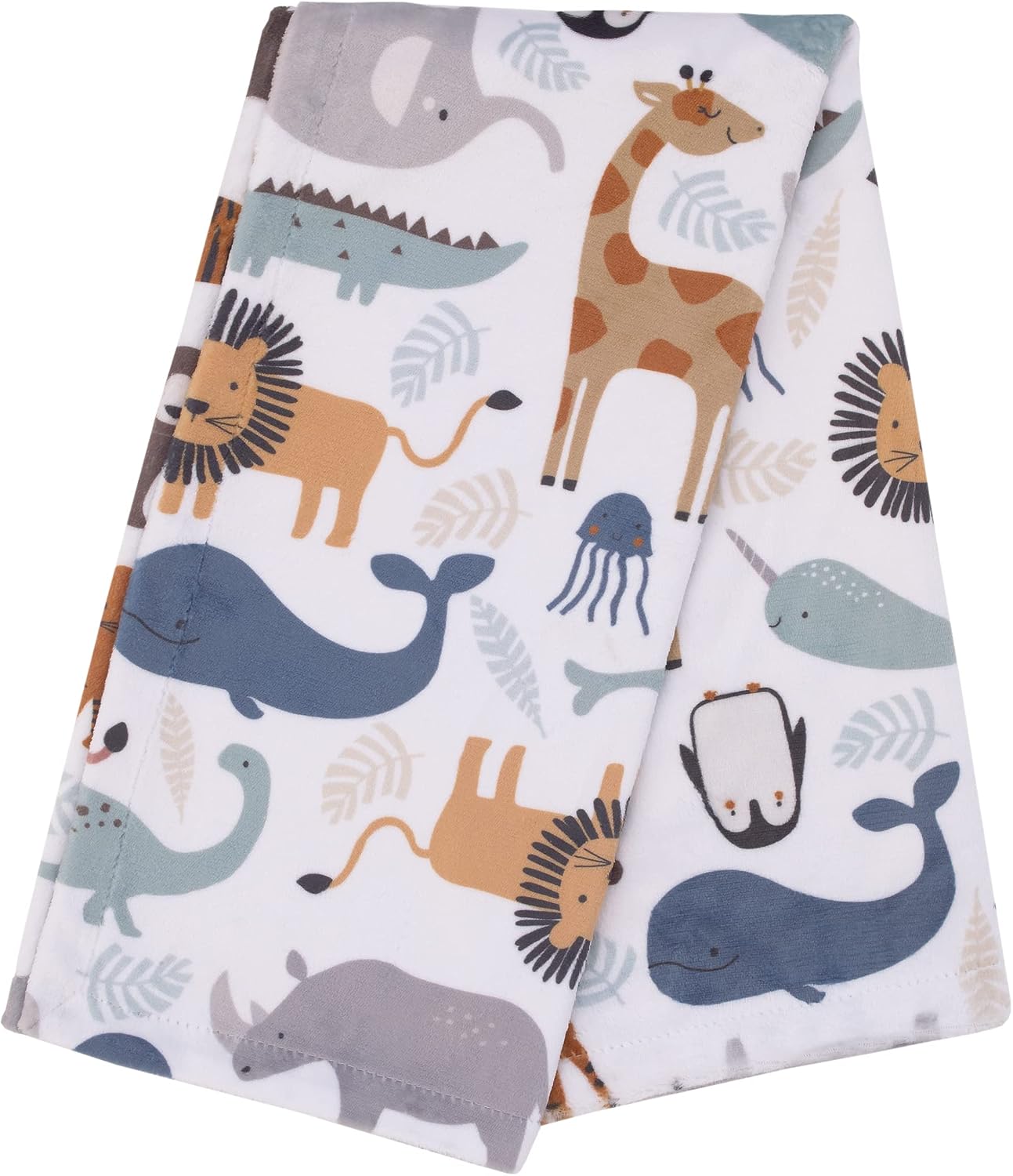 NoJo Zoo Animals Multi Character Super Soft Baby Blanket