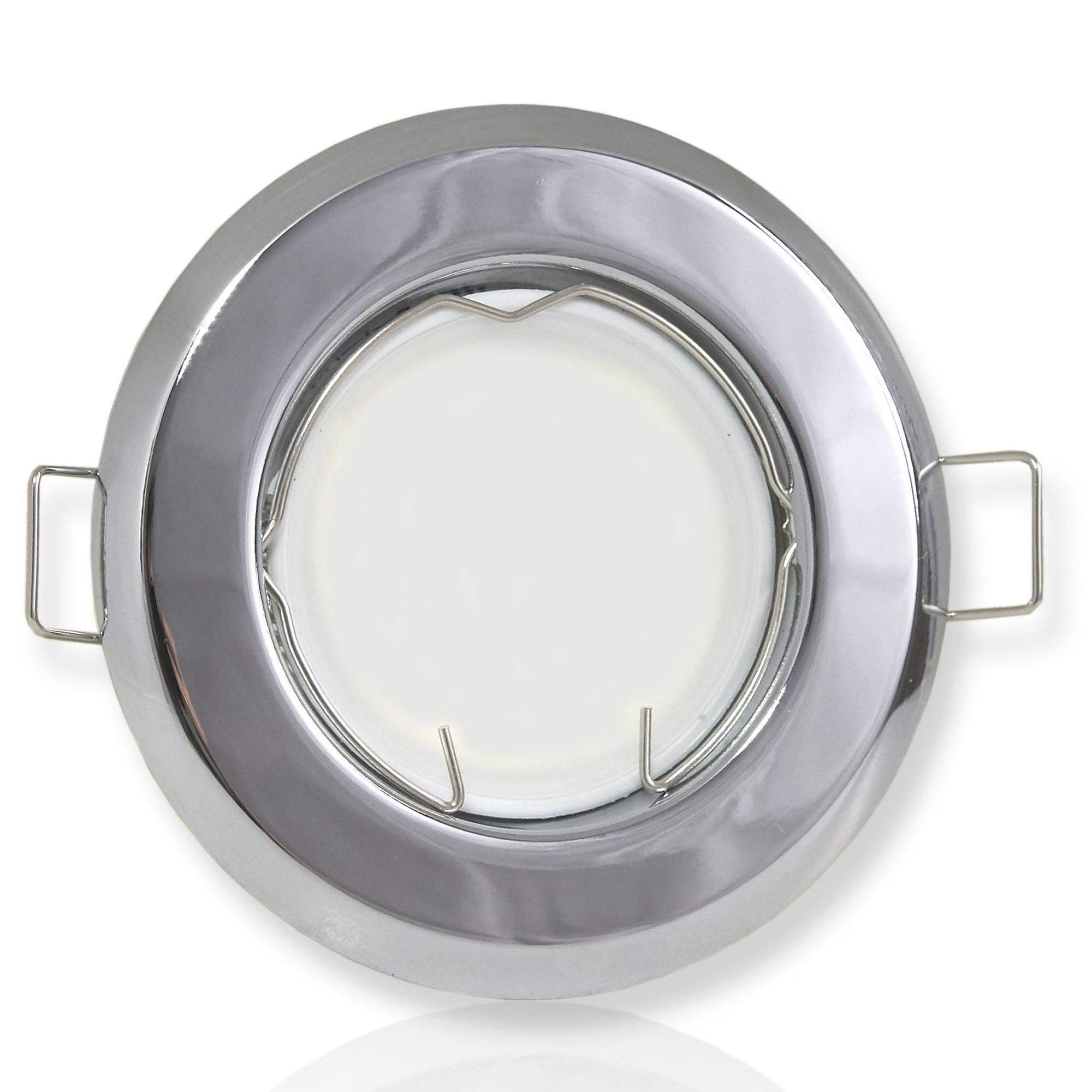 12x LED Einbaustrahler Set weiß rund 5 Watt kaltweiß 12V - MR16 Einbauleuchten Ø 55-60mm Bohrloch - Einbau-Spot Decken-Strahler Deckeneinbaustrahler Deckenspot Deckeneinbauleuchte