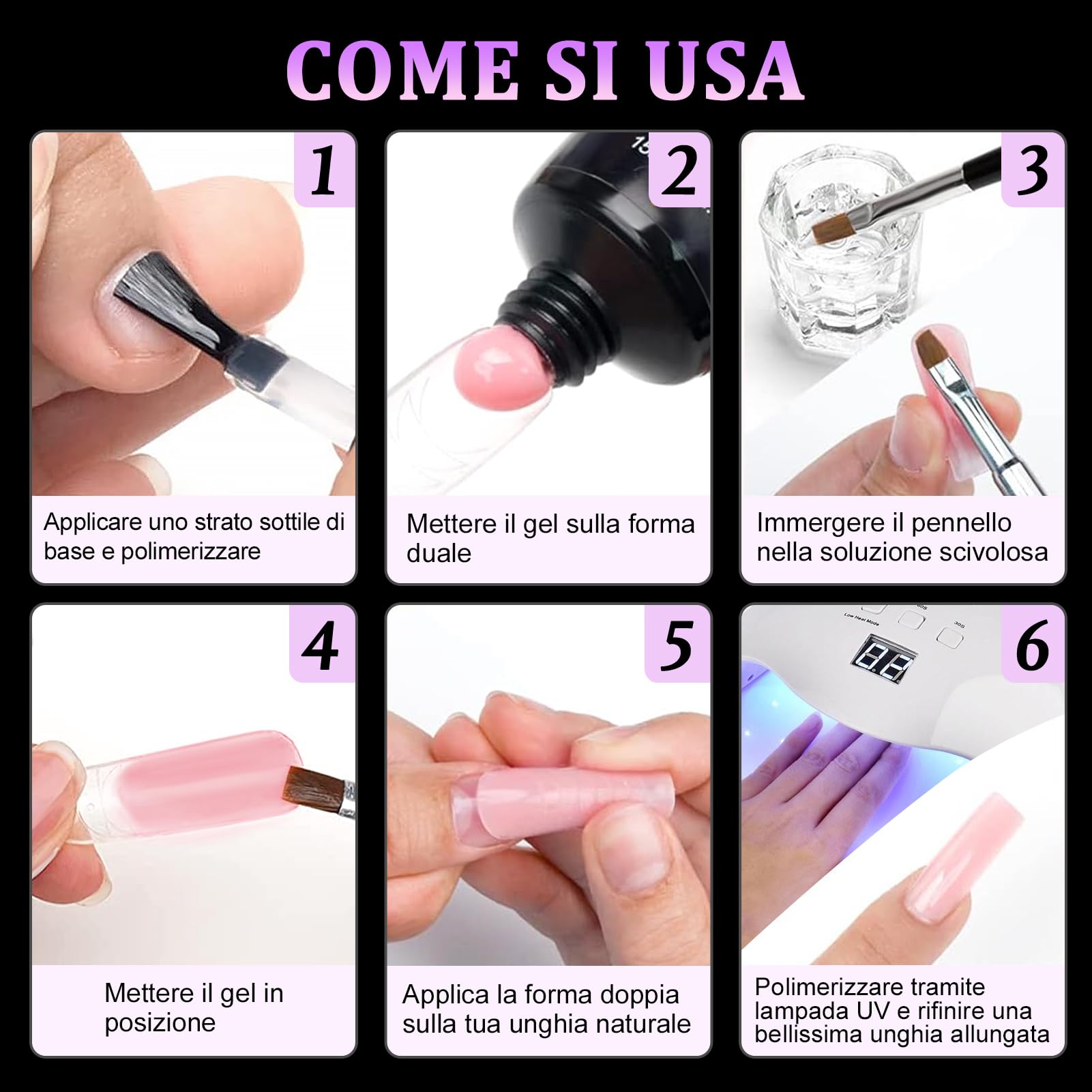 Kiiwah Unghie FinteTip 120 Pezzi Dual Form, Durevole e Riutilizzabile System Dual Nail Form Dual Form Unghie con Scala Graduata Estensione Nail Form per Gli Studenti Della Nail Art