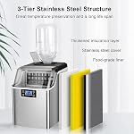 DORTALA Countertop Ice Maker, Portable Ice Cube Maker Machine with Self-Cleaning Function, 45 Lbs/Day, 24 Pcs/13 Mins, Top Loaded Ice Maker for Home Office Bar Party