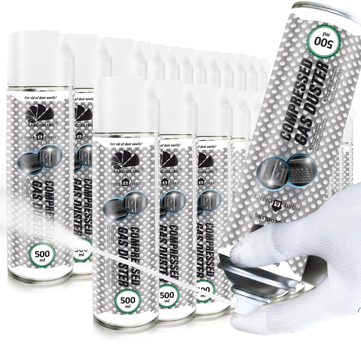 AABCOOLING Zamrażacz w Sprayu 24x 500ml - Zamrażacz do Śrub, Spray Chłodzący, Preparat do Zamrażania Metali, Sprężone Powietrze, Środek Mrożący do -50°C