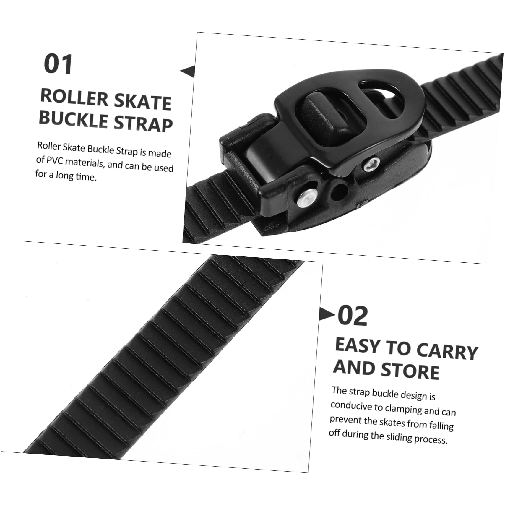 Anneome 2 Set Scooter Skate Fibbie E Cinghie Di Fissaggio Accessori Per Pattini A Rotelle Cinghie In PVC Resistente Per Fissaggio Stabile Adatto Per Pattinaggio In Linea E All'aperto