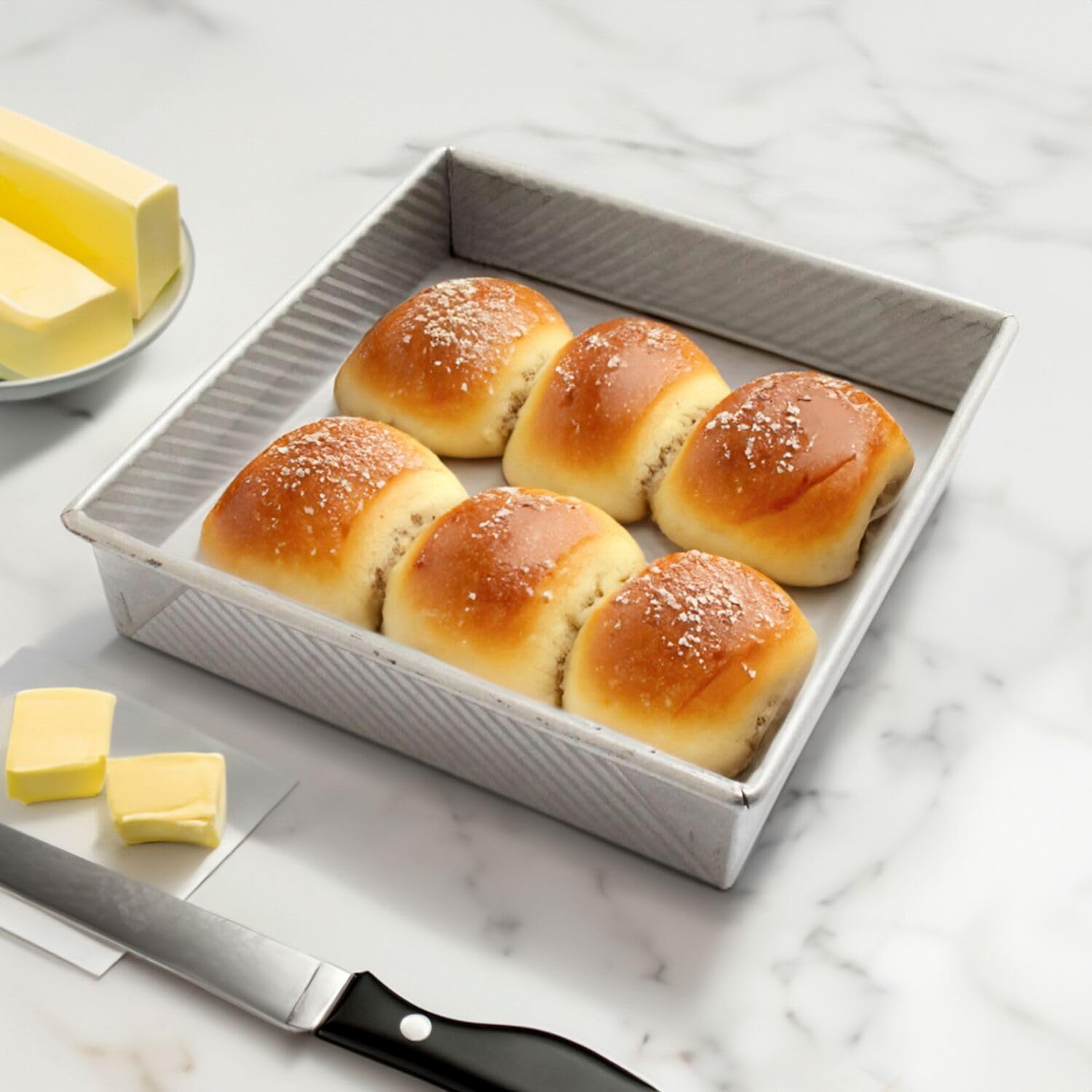 Sur La Table Platinum Pro Square Cake Pan, 8", Silver