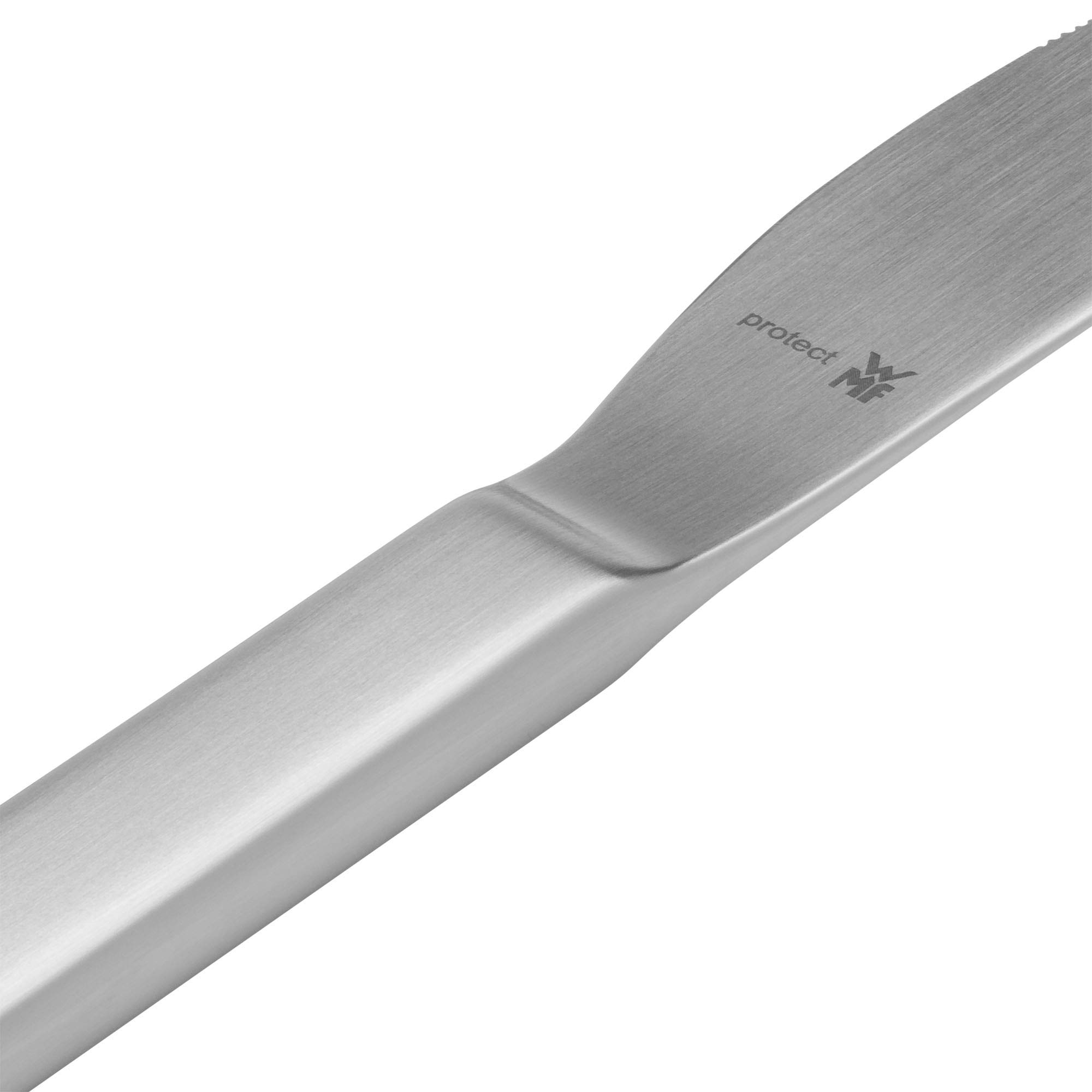 WMF Linum Edelstahl Besteck Set 6 Personen, Essbesteck Set 30 teilig, Monobloc-Messer, Cromargan Protect mattiert, kratzbeständig, spülmaschinenfest