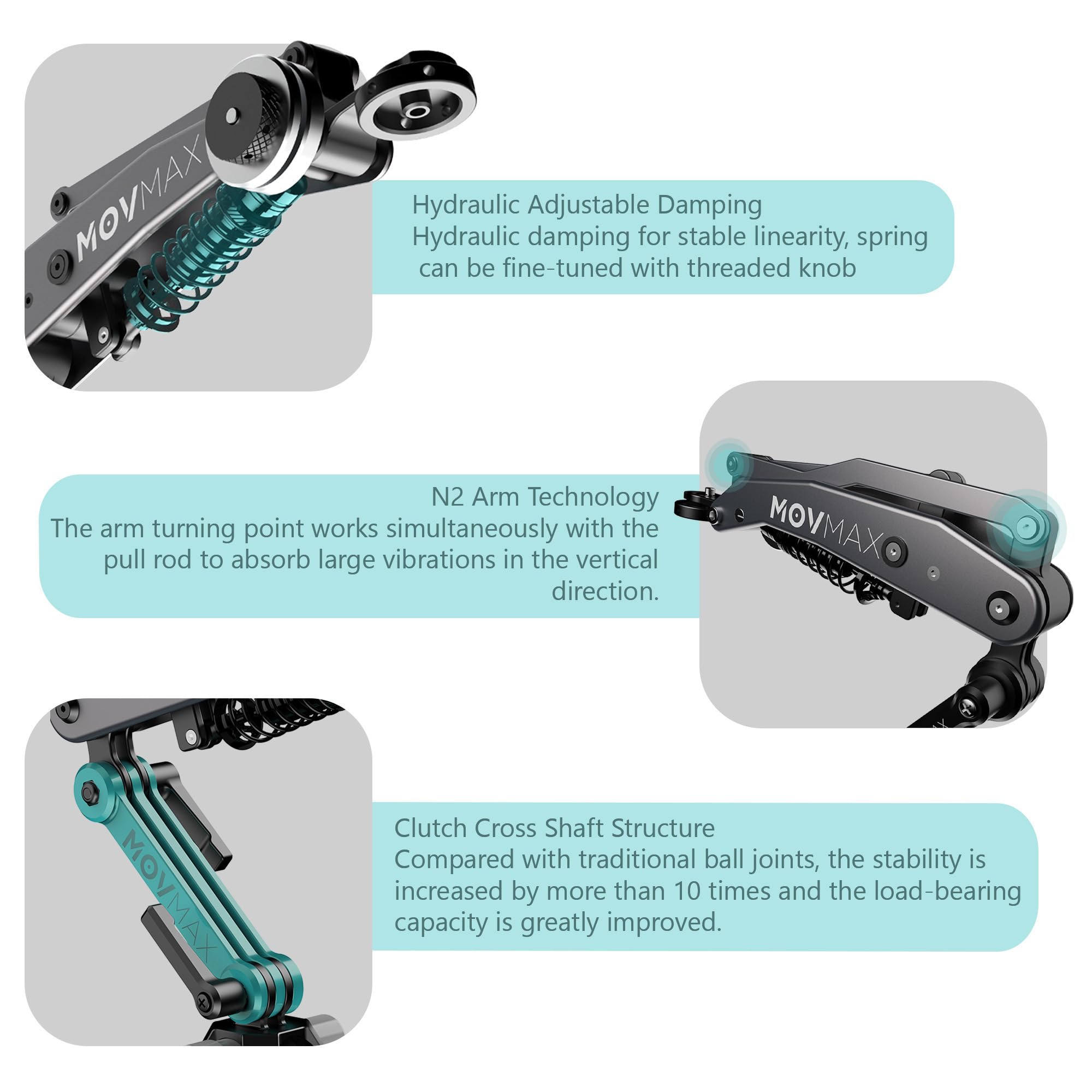 Movmax Braccio Lama Per Fotocamere DJI Pocket 3, Insta360, GoPro Hero 12, Con Tecnologia N2 E Vite 1/4", ICY Rose - 3