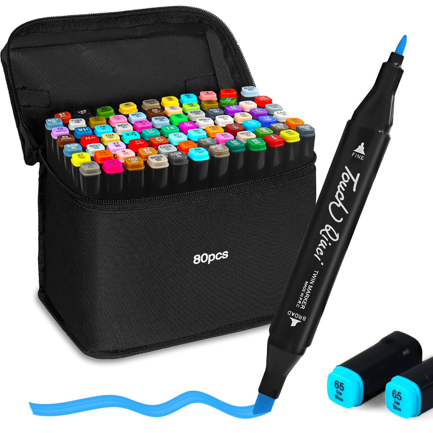 Pennarelli Doppia Punta RuiHawk - 100 Colori Per Disegno, Sketch E Illustrazione - Foto 5