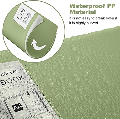 Vista 57 de Marspark 6 carpetas con fundas de plástico grandes de 8.5 x 11 pulgadas, 40 bolsillos, 80 páginas, portafolio de arte, protector de hojas Negro