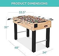 Vista 31 de Best Choice Products Mesa de futbolín de 48 pulgadas de tamaño competitivo para el hogar, sala de juegos con 2 bolas, 2 portavasos