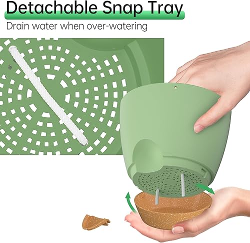 Miniatura 40 de ZMTECH Macetas colgantes de 12 pulgadas para plantas de interior y exterior, 1 paquete de macetas colgantes de riego automático con agujeros