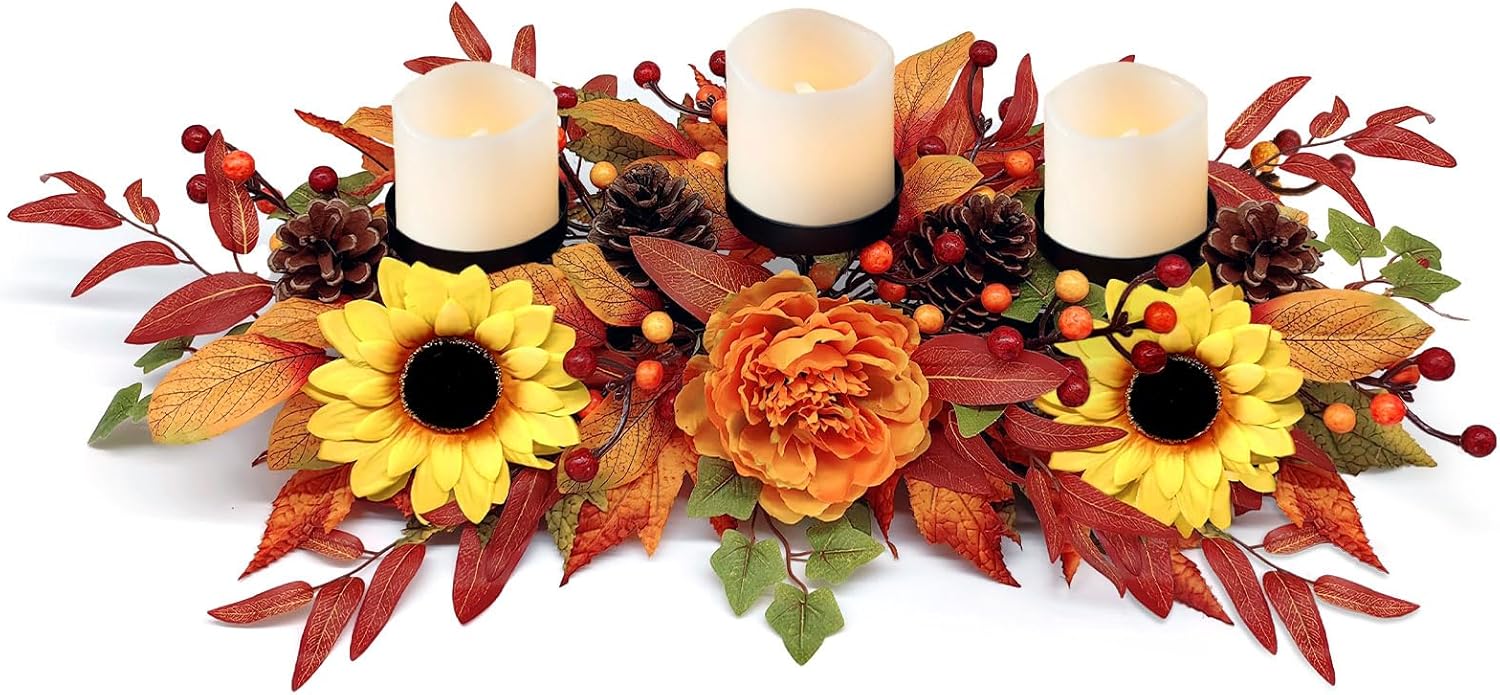 Thanksgiving Centerpiece Fall Table Decorations, Artificial
