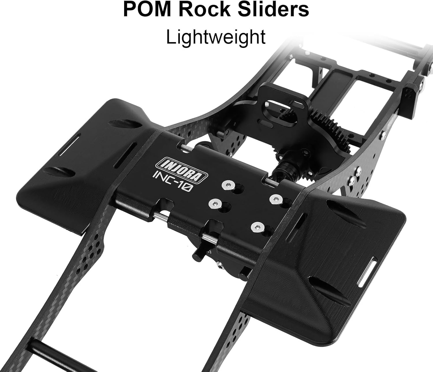 INJORA Front Mounted Transmission LCG Carbon Fiber Chassis Kit for 1/10 RC Crawlers Upgrade(INC-10F)