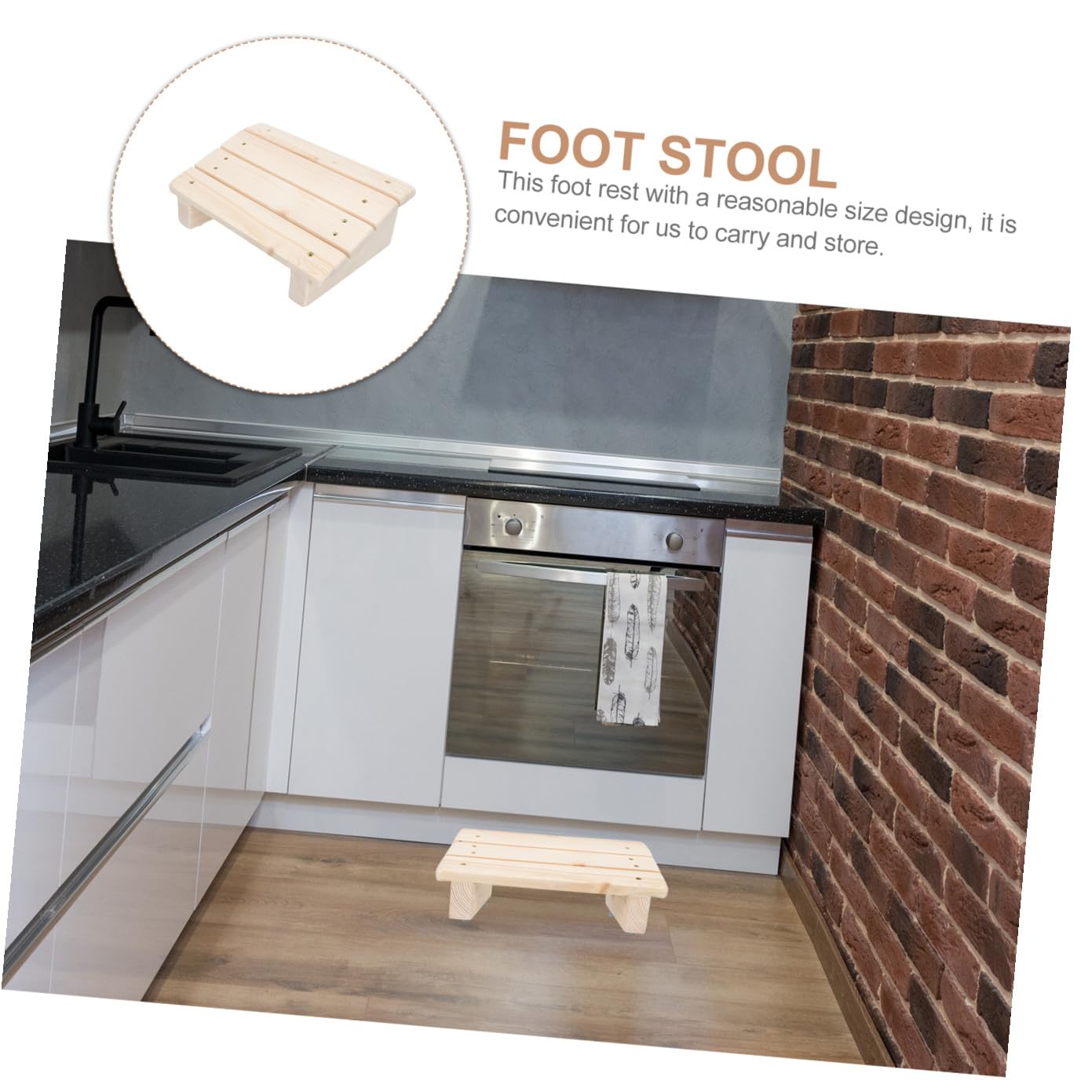 Holz Schreibtisch Fußhocker Khaki, Schräg, für Büro und Zuhause
