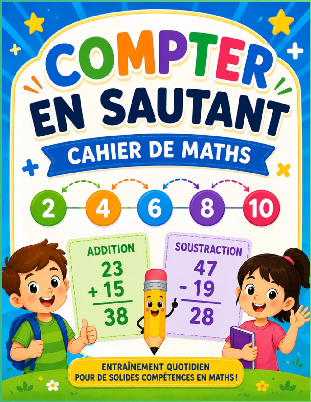 Cahier d'Entraînement Quotidien Compter par Bonds Additions et Soustractions pour Enfants: Mon Cahier de Maths Ludique et Stimulant, Spécial Dyscalculie et Troubles de l'Apprentissage