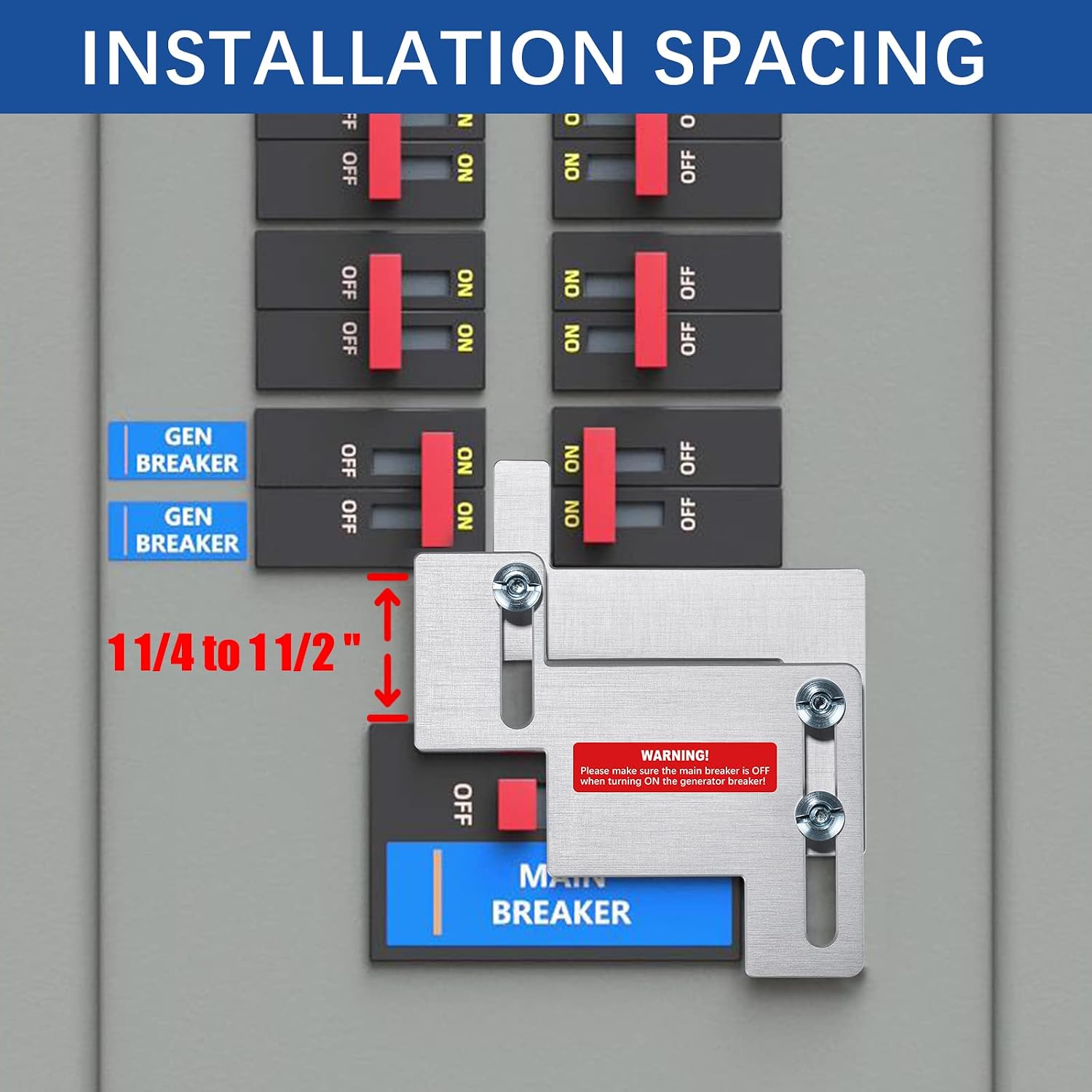 Generator Interlock for Eaton/Cutler Hammer/BR Panels, Brushed Nickel