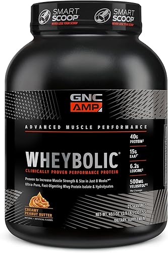 Vista 31 de GNC AMP Wheybolic - Proteína en polvo clínicamente probada, 1.41 onzas de proteína de suero de leche, BCAA, leucina, aumenta la fuerza muscular