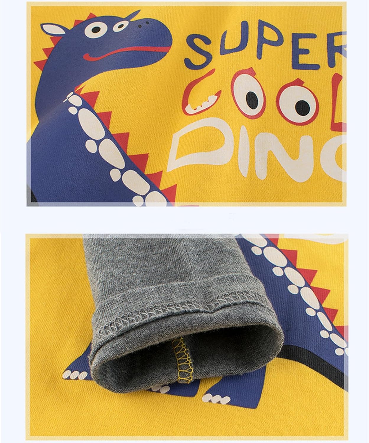 Toddler Boys Long Sleeve Shirts Cotton T-Rex Dinosaur T-Shirts Multipacks - Image 2