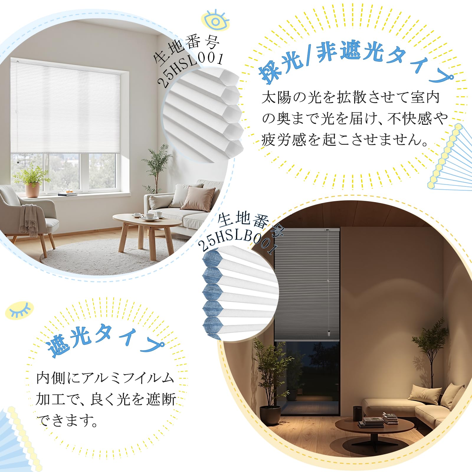 Amazon｜KeeGo ハニカムシェード 遮光ハニカムスクリーン 遮光/採光