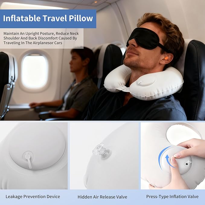 Almohada Inflable de Viaje - Soporte Ajustable miniatura 3