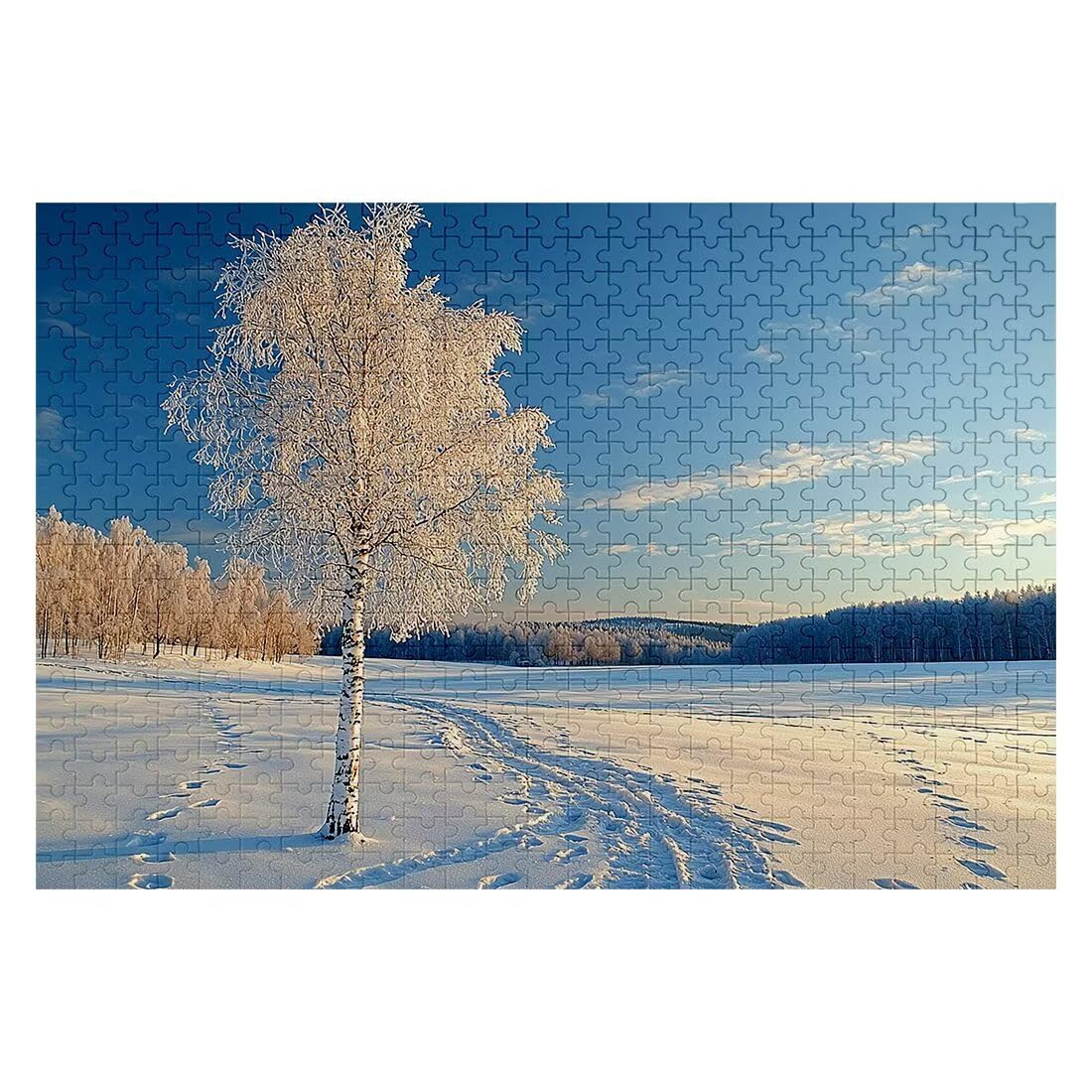 Puzzle 4000 elementów Natura, zimowe puzzle dla dorosłych, klasyczne puzzle Wyzwanie edukacyjne Zabawki dla rodziny, niemożliwe drewniane puzzle z pudełkiem na prezent, dekoracja ścienna-2243