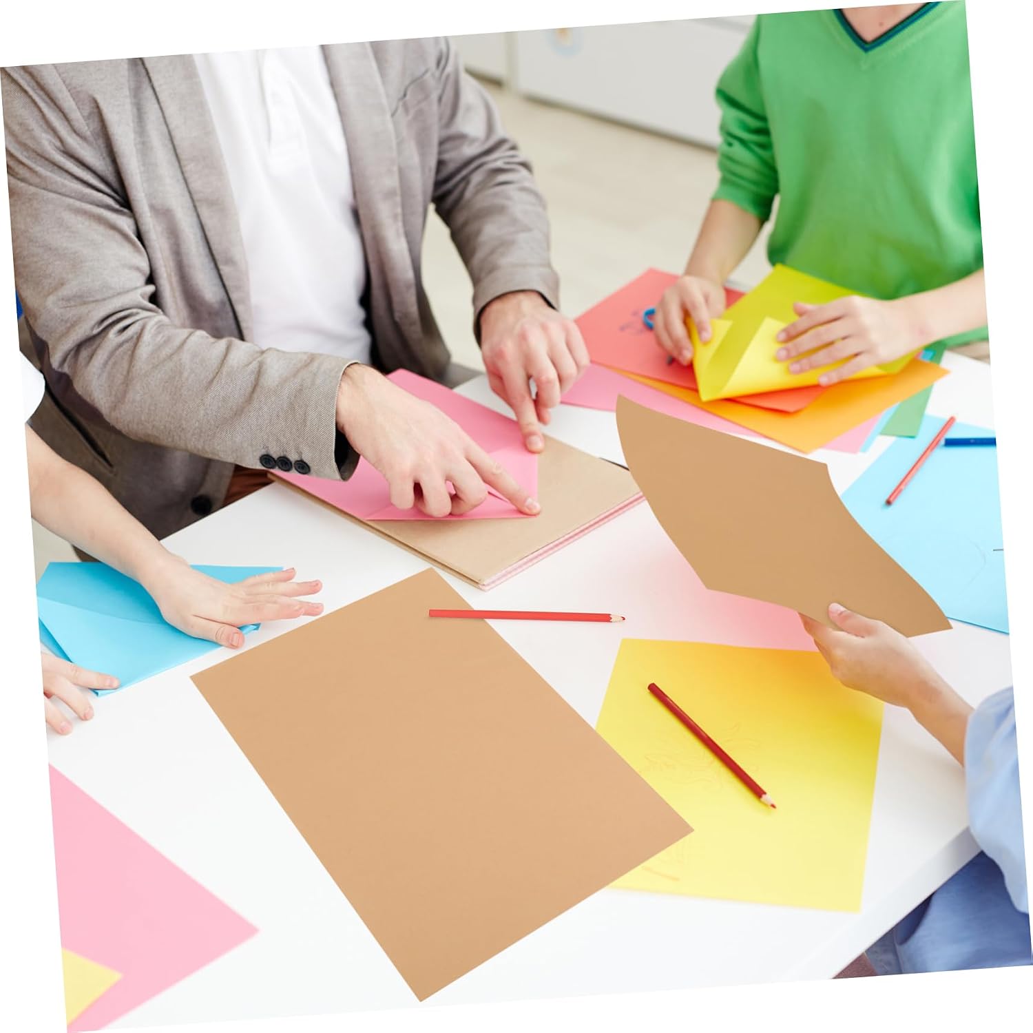 Beige Kraft Paper Card Stock Sheets 50 Pcs for Drawing
