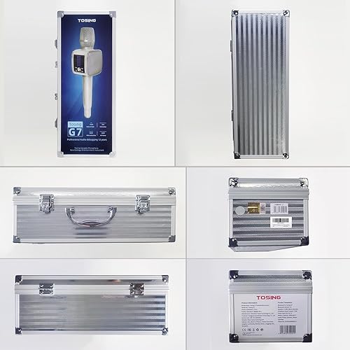 Miniatura 11 de TOSING Máquina de karaoke profesional G7, altavoz portátil con sistema PA Bluetooth de 20 W, estilo moderno, para teléfonos inteligentes o tabletas,