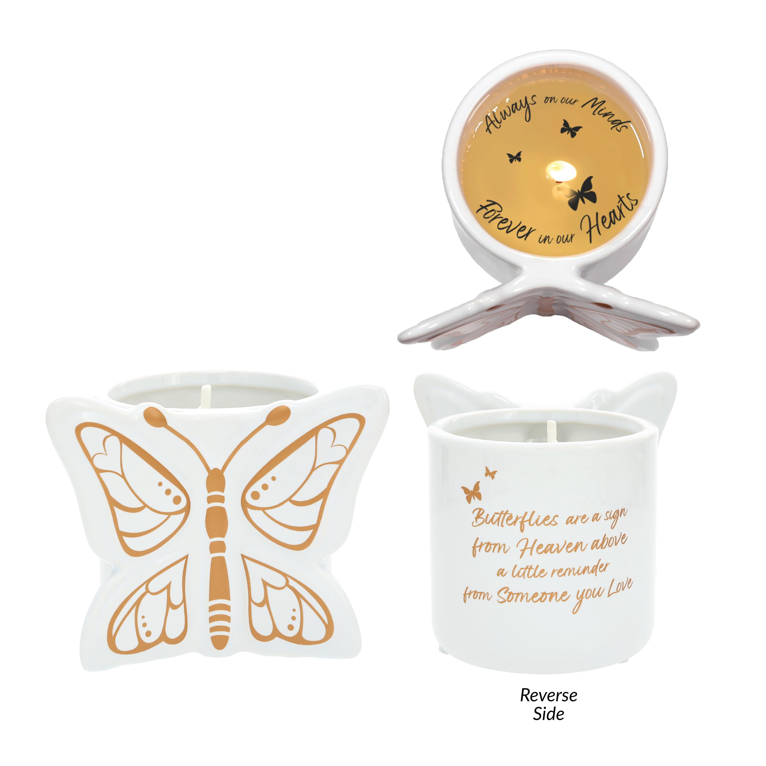 Pavilion - Signs from Heaven - 8 oz Wax Reveal Secret Surprise Message Single-Wick Jasmine Tranquility-Scented Butterfly Candle Greif Bereavement in Memory Memorial Gift Funeral Present