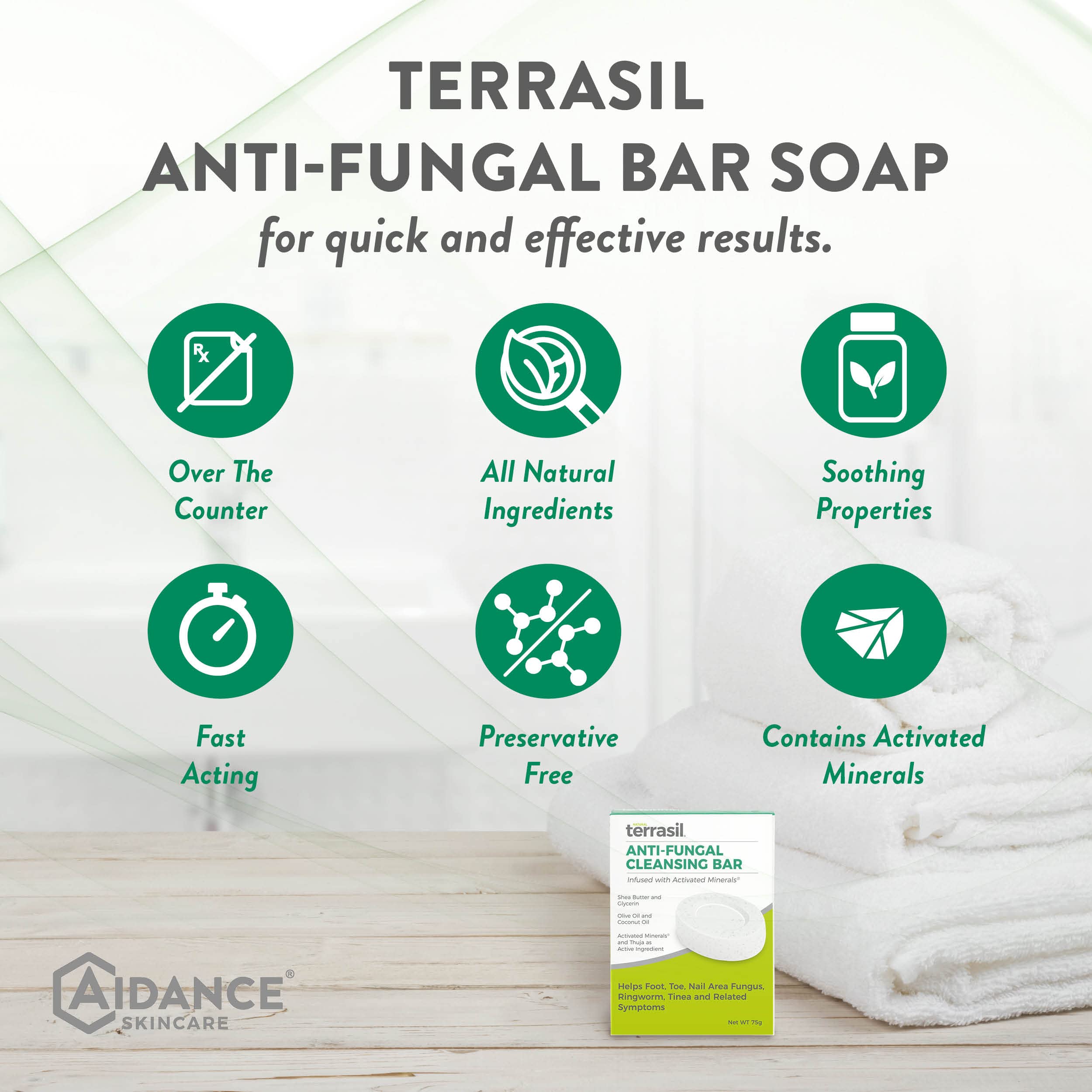 Antifungal Soap by Terrasil AntiFungal Skin Soap Bar for Jock Itch