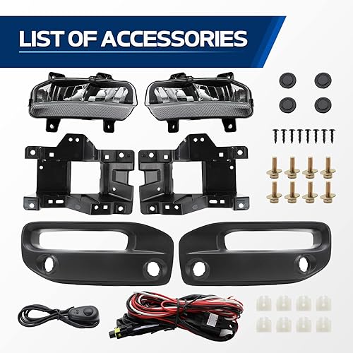 Miniatura 3 de Luz antiniebla LED compatible con Dodge Ram 2500 3500 2019 2020 2021 2022, montaje de luces antiniebla de parachoques delantero con soporte de