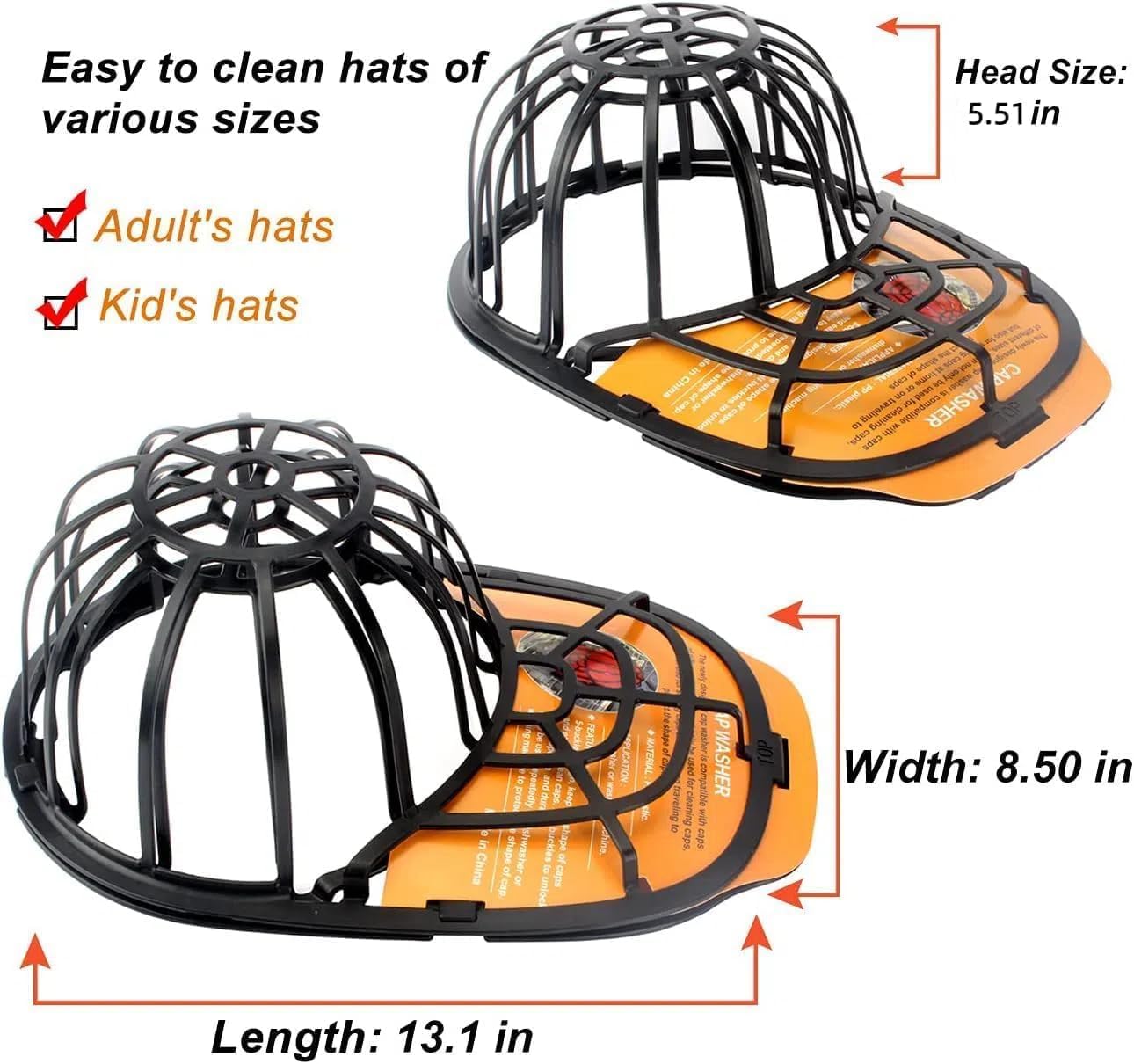 3 in 1 Hat Washer for Baseball Caps, Laundry Frame, Anti-Deform Washing Machine Protector, Cap Washing Protector Holder Fit for Washing Machine