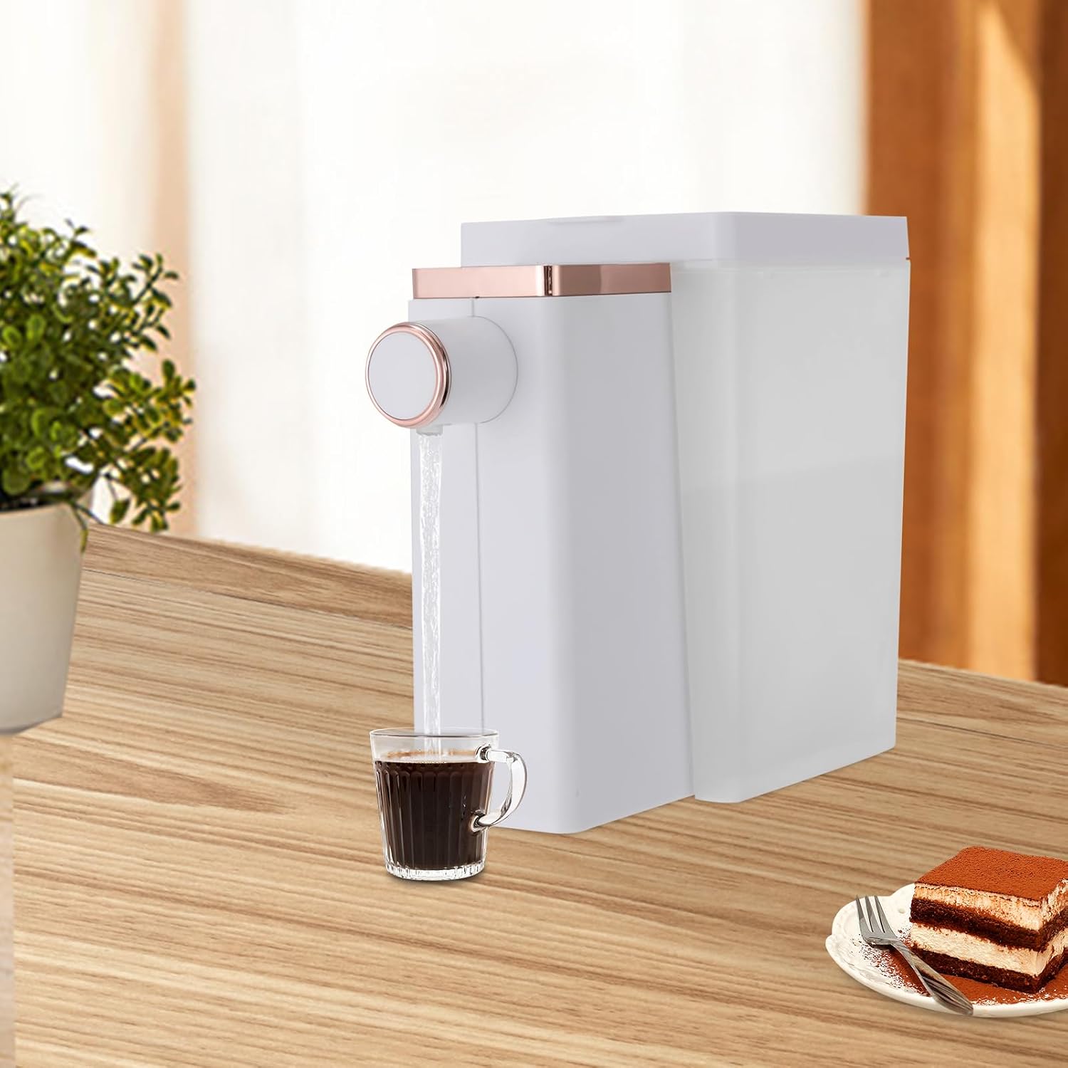 Water Dispenser, Adjustable Instant Hot Water Dispenser, 1.6L Electric Tea Kettle with Lock & Night Lights, 2100W Portable Countertop Water Filter System Large Water Boiler Maker for Homes, Offices