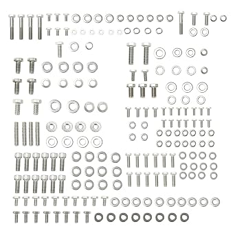Stainless Steel Small Block Engine Hex Bolt Kit Compatible with Chevy 265 283 305 327 350 400 211 Nuts Bolts