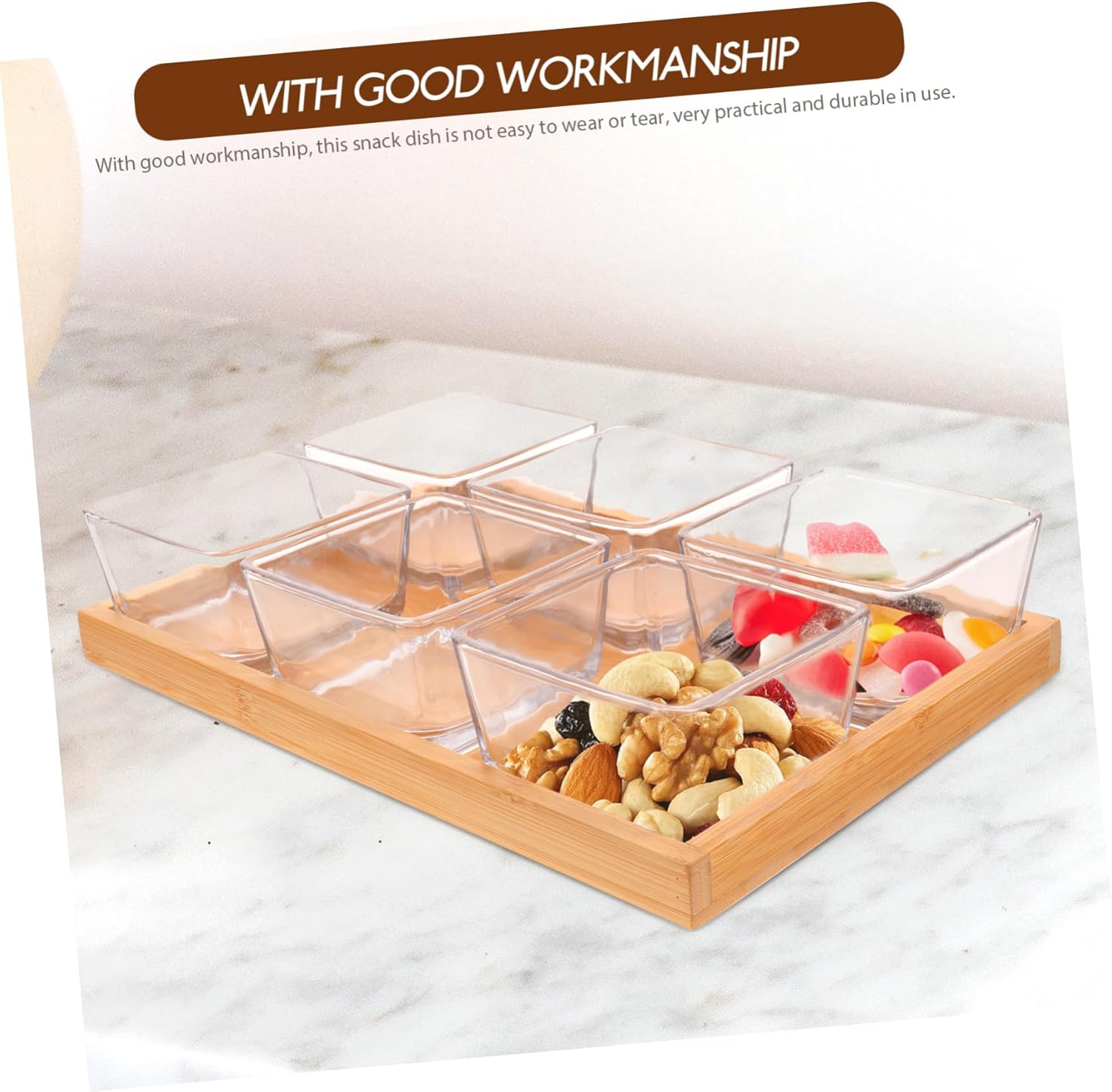 Cute Dinnerware Section Snack Plate Glass Snack Bowl Multi-purpose Container Wedding Fruit Bowl