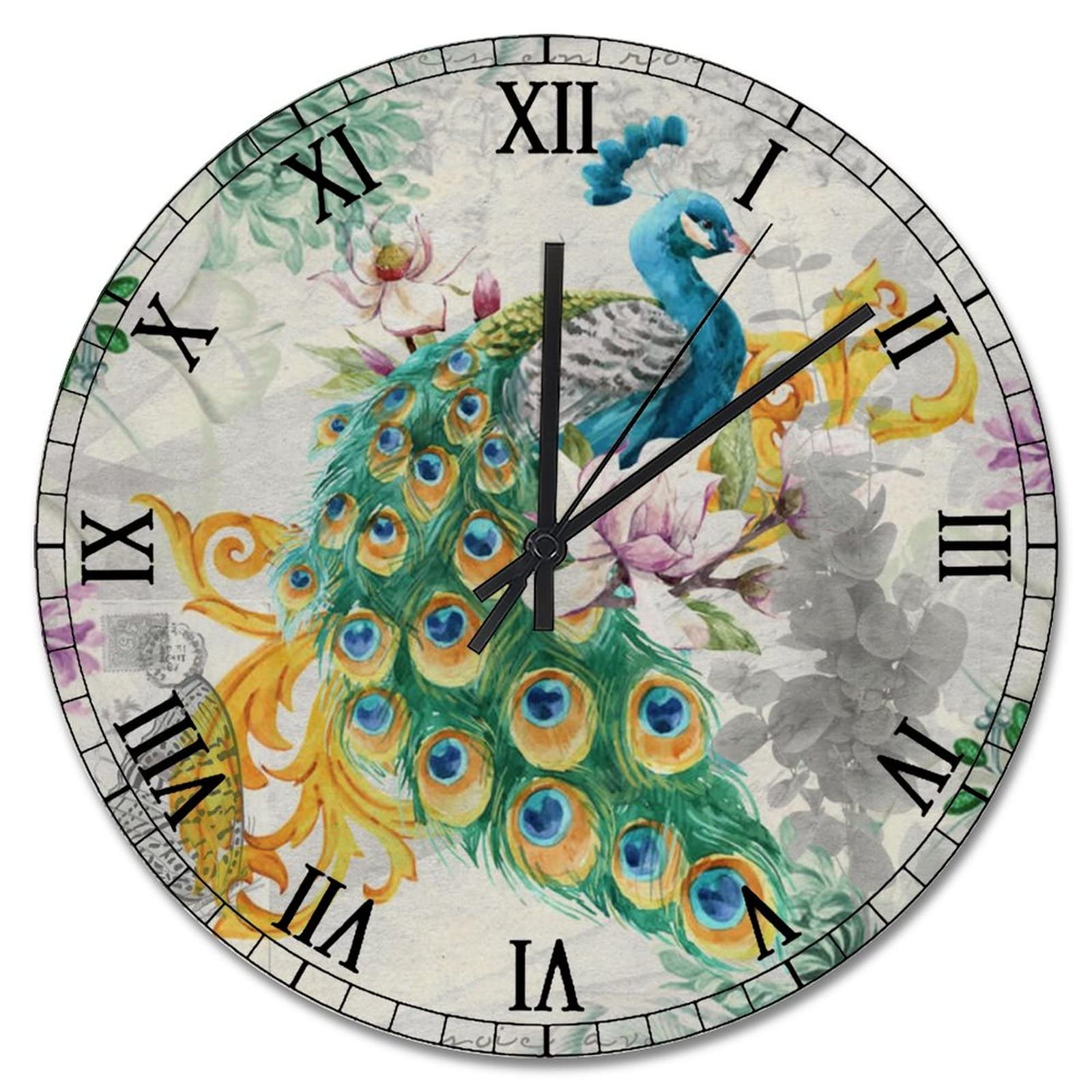Horloge paon silencieuse finie la pendule bruyante de salon