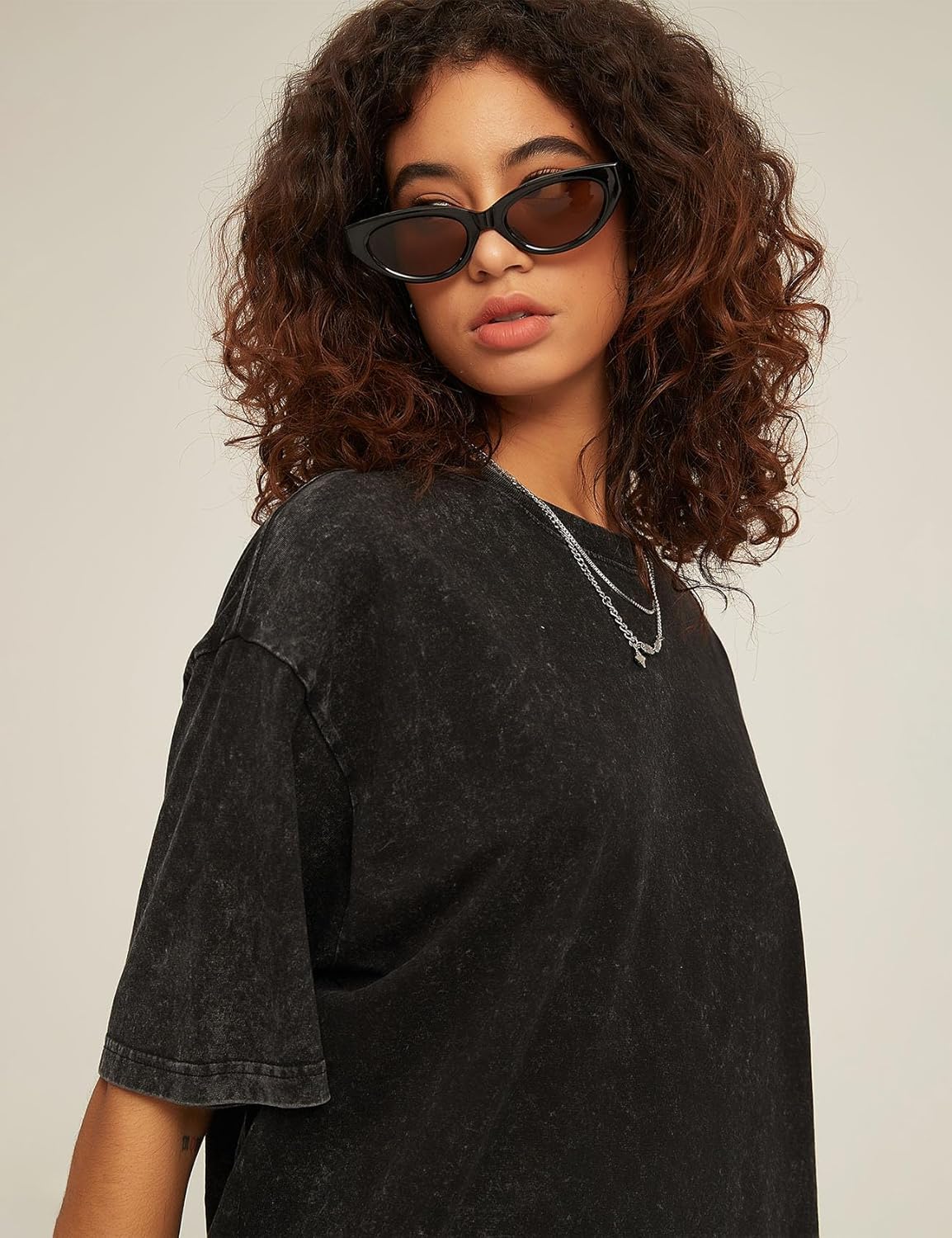 Flygo 3 Pack Men Oversized T Shirts Acid Washed Unisex Tee Loose Fit Short Sleeve Casual Streetwear Baggy Basic Tops(Black+Black+Black XL), X-Large - Image 4