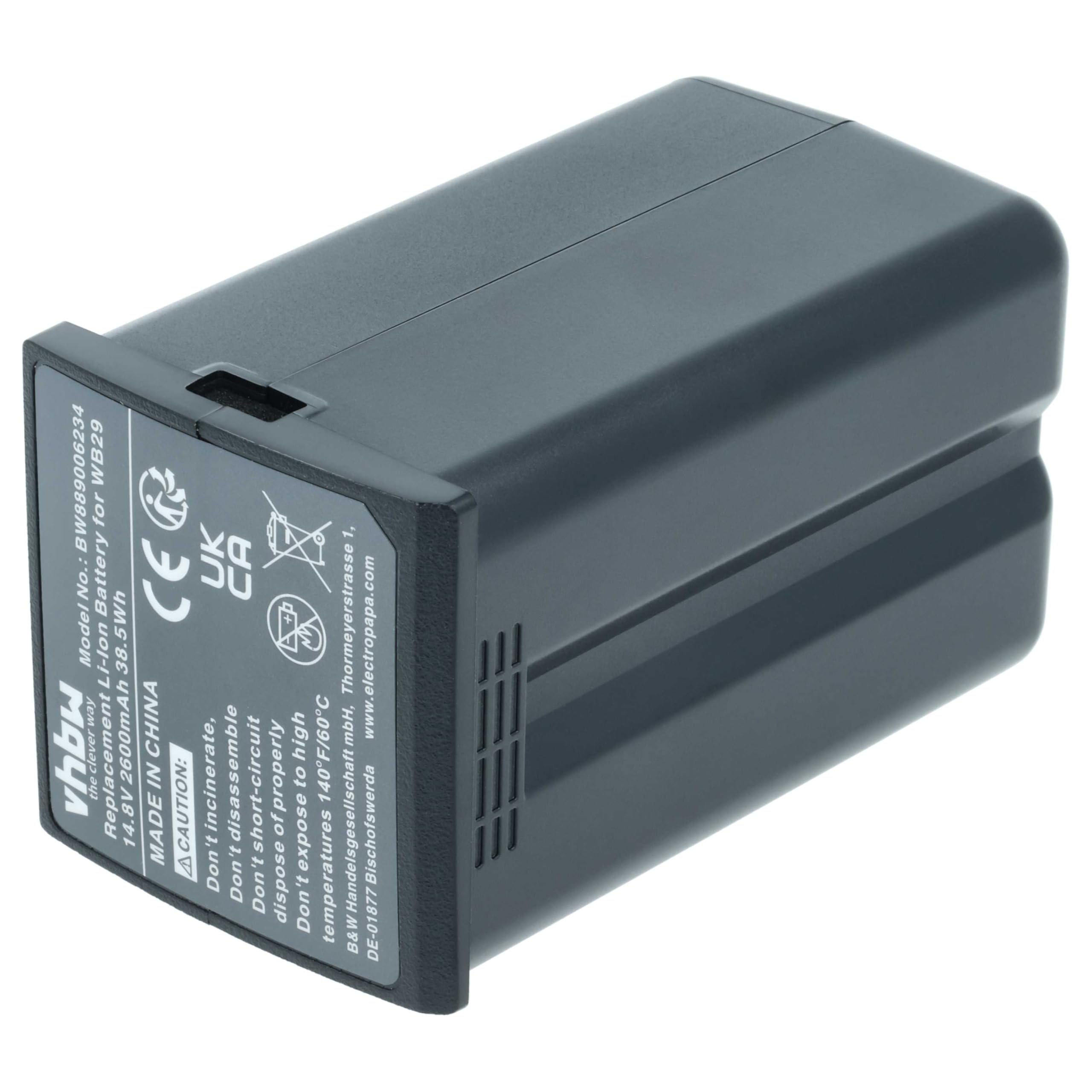 vhbw 2X Batterie Compatible avec Godox WB300P, AD200, AD200pro, AD300 Pro Flash Flash d'appareil Photo (2600mAh, 14,8V, Li-ION)