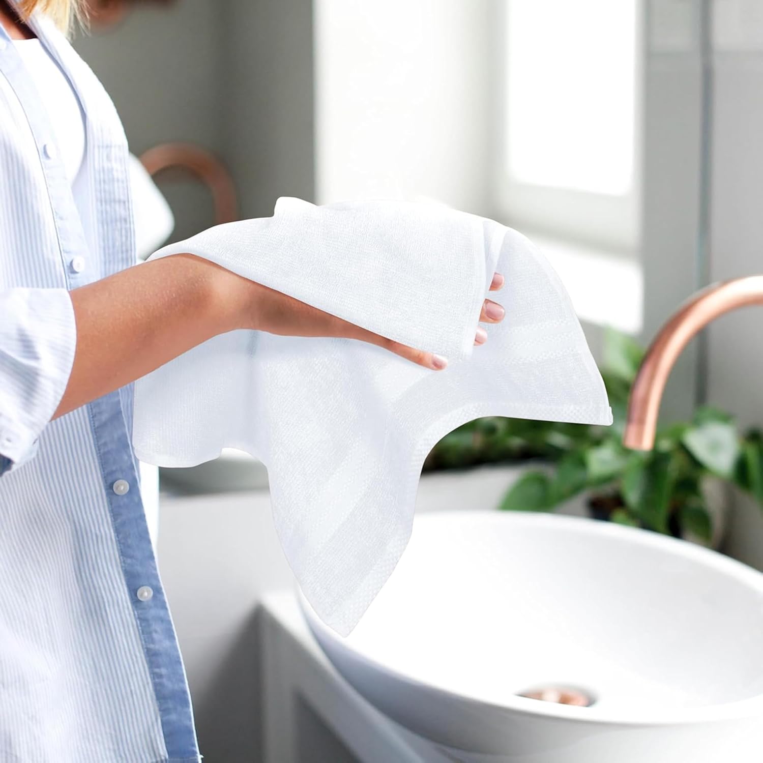 Premium Hand Towels – Soft Quick Dry & Highly Absorbent – 16x27 Inches, 24 Pack – 100% Cotton Salon Towels for Bathroom, Spa, Gym & Guest Use – White