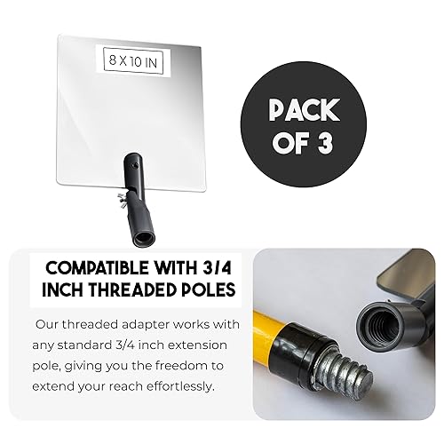 Miniatura 21 de Espejo de inspección Flex Vue con adaptador roscado, 3.5 pulgadas x 6 pulgadas