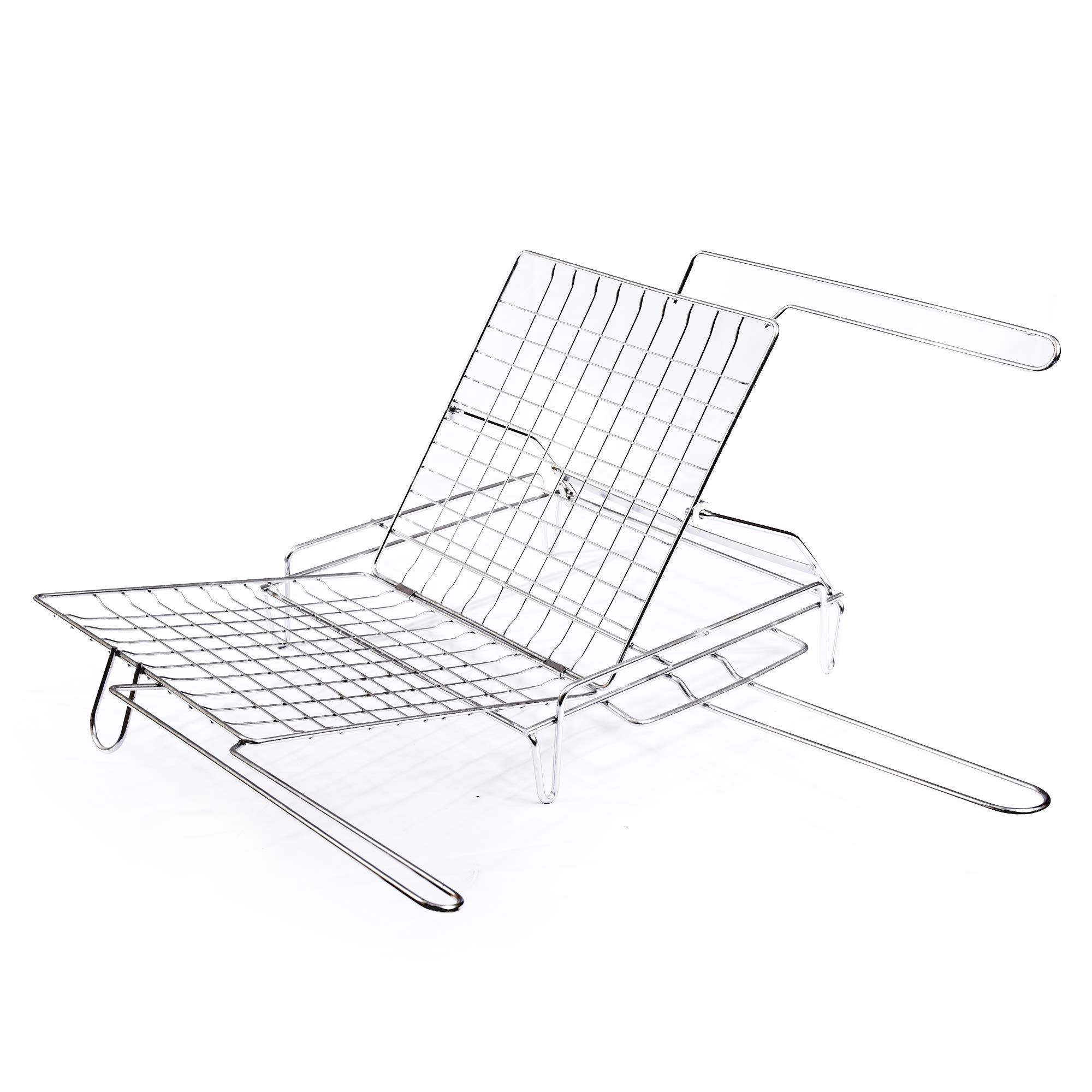 Griglia con sistema ribaltabile graticola girevole, sistema ribaltabile, barbecue e caminetti, acciaio 30x30