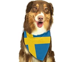 Dog Bandanas Flag of Sweden Pet Bandana Scarf Triangle Bibs Kerchief Accessories for Dogs Cats
