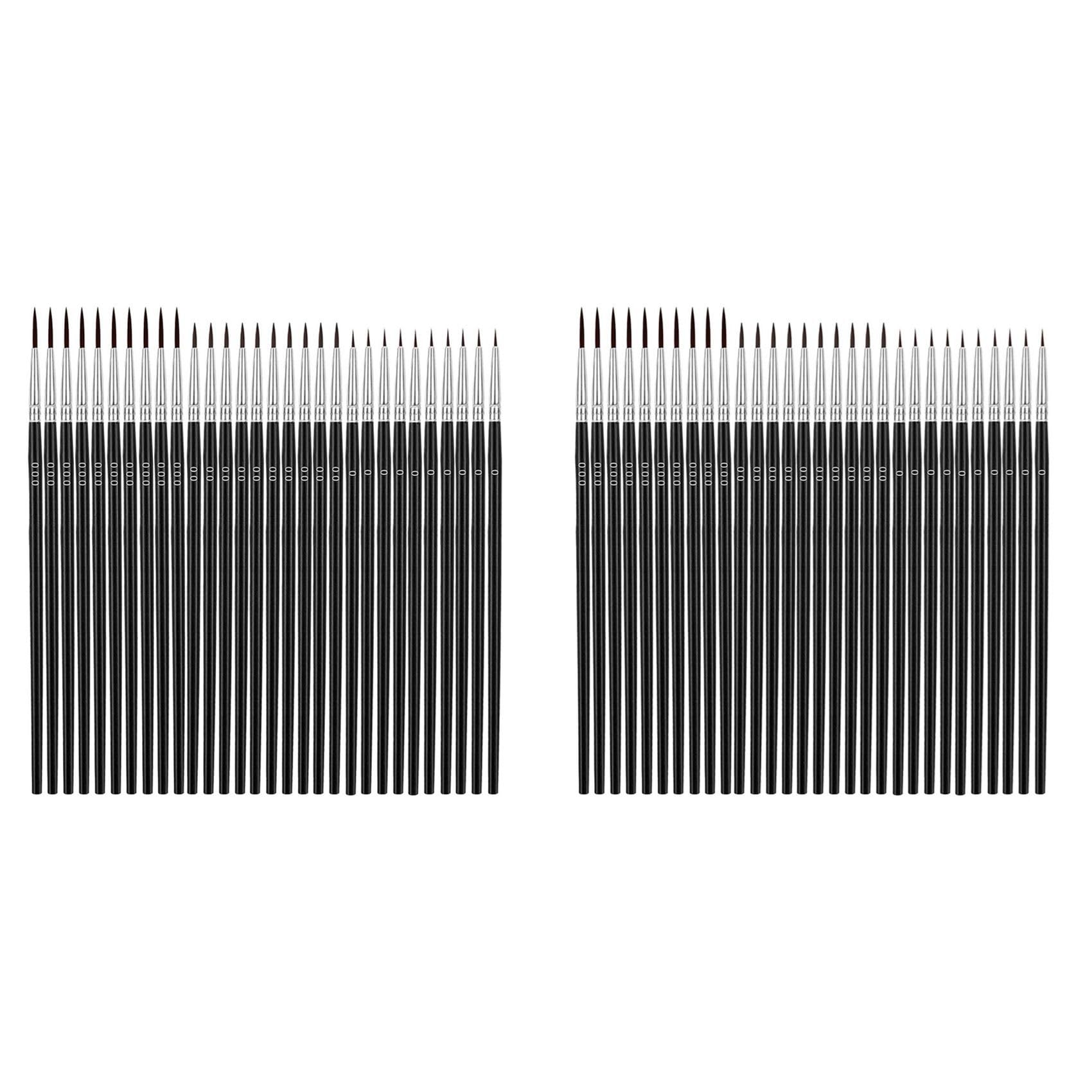 Jnchdghwa 120Pcs Thin Detail Paint Brushes Fine Tip Paint Brushes Set with 3 Size 000 00 0 Liner Brush for Crafts Watercolor
