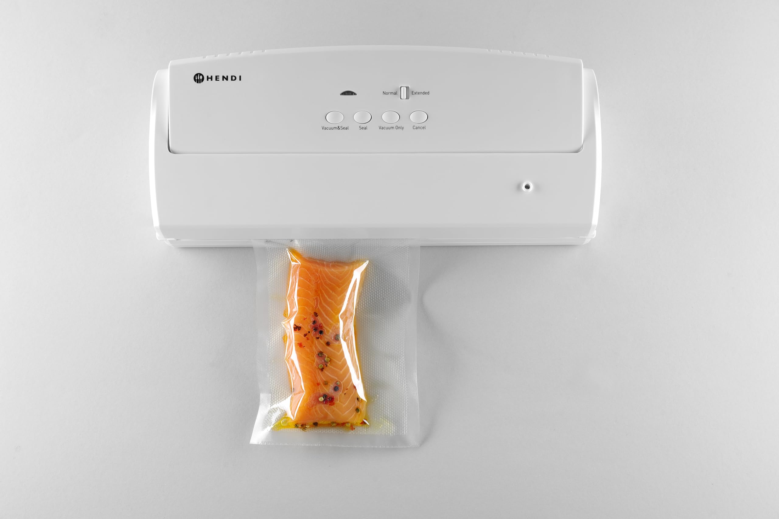 HENDI Macchina Sottovuoto a Aspirazione Esterna, Barra di Saldatura 310mm, Pompa a Vibrazione 5,5 l/min, Pannello di Controllo Digitale, 220V/100W, 390x160x(H)92mm, ABS, Bianco