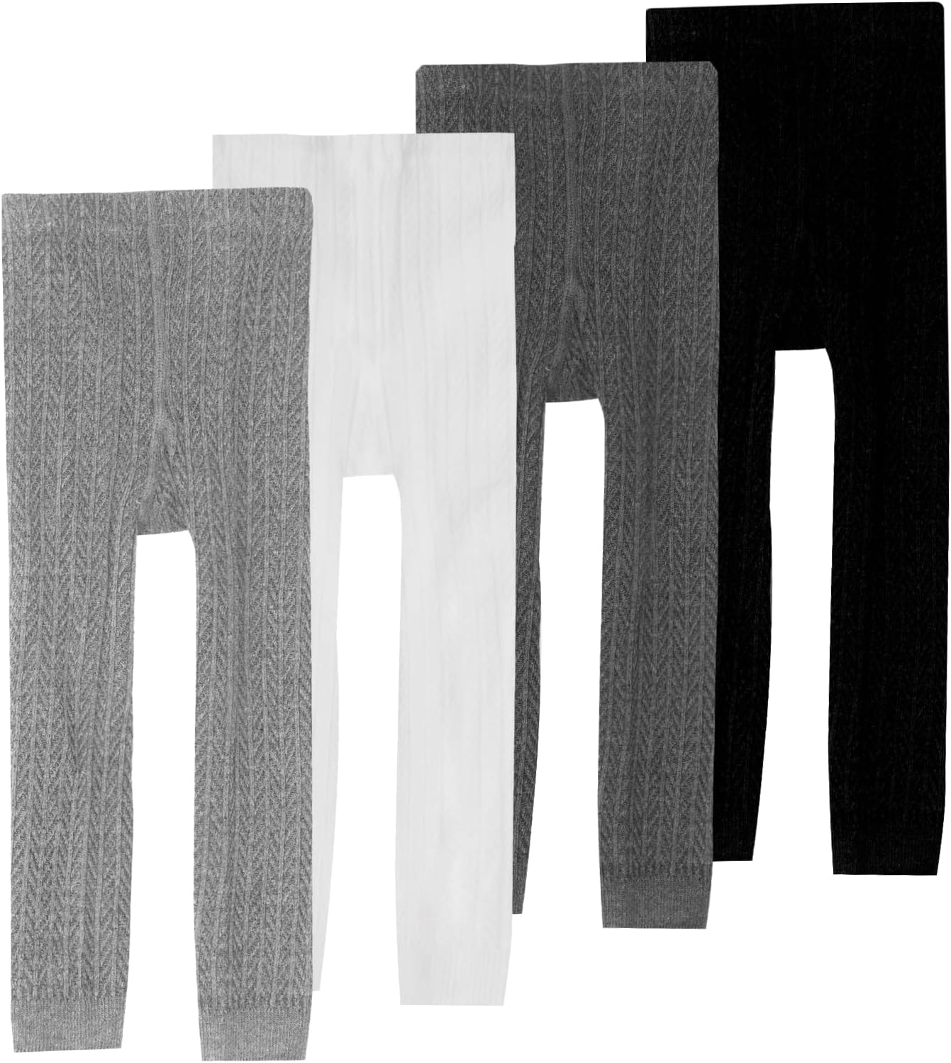 Looching Baby Girls Cable Knit Cotton Footless Leggings 4-6 Years Kids
