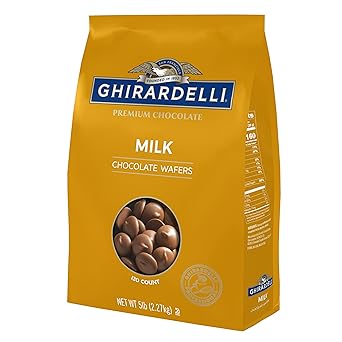 Ghirardelli Chocolate Company Milk Chocolate Wafers, 5lb. Bag Pack of 1