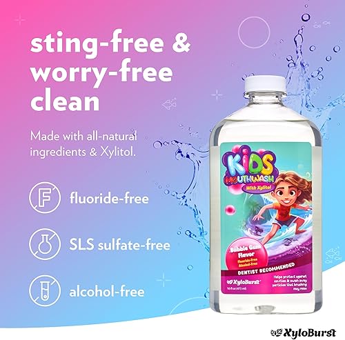 Miniatura 7 de XyloBurst Fresh Breath - Enjuague bucal oral con xilitol natural, sin alcohol, sin flúor, sin SLS (3 unidades, 16 onzas)