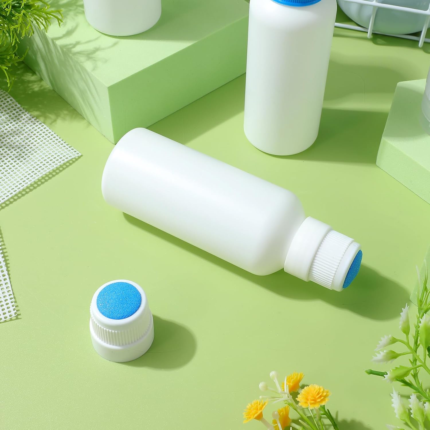 GALPADA 4pcs Refillable 100ml Sponge Head Dauber Bottles Plastic Empty Liquid Applicator Bottles for Art Craft Cosmetic Use