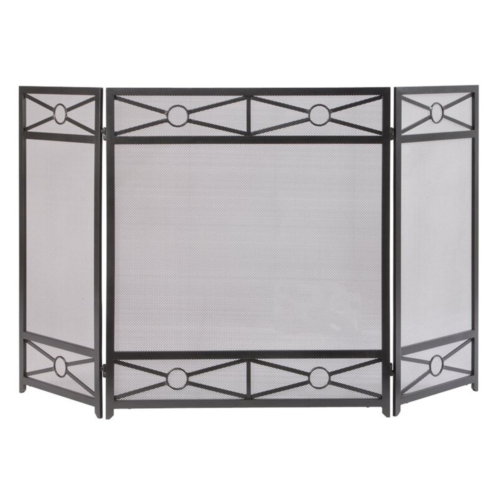 Chimenea de hierro forjado hecha a mano con 3 paneles para quemar madera, 127 x 80 cm, estilo campestre